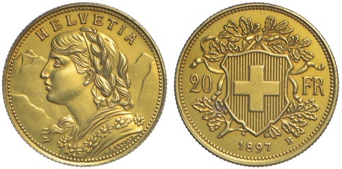 Svizzera marengo 20 franchi - svizzera,