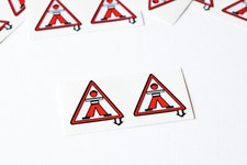 Set 2x Adesivo SICUREZZA BAMBINI Alfa Romeo 4 porte ALFETTA GIULIETTA anni 70-80