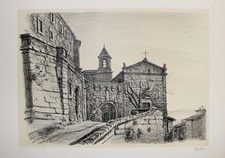 Ferruccio Mataresi: Via per la chiesa (firmato a mano)