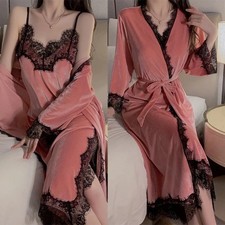 Women Homewear Bathrobe Set