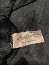 Parure lenzuola matrimoniale raso nero con stampa foglie tinta su tinta 