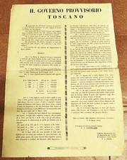 LOTTO ORIGINALI 6 MANIFESTI GOVERNO PROVVISORIO DELLA TOSCANA 1849 RISORGIMENTO