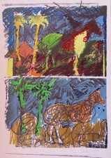 Mario Schifano (Homs 1934 – Roma 1938) - "due palme"