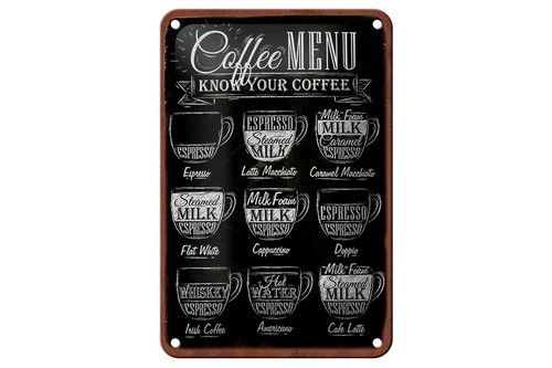 Targa latta caffè 12x18 - 12x18, cm