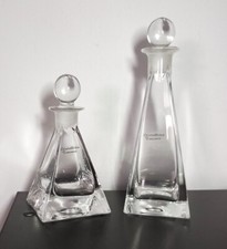 Coppia BOTTIGLIE in CRISTALLO - CRISTALLERIA TOSCANA - h 21,5 e 16 cm - anni '80