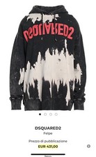 dsquared2 felpa taglia M