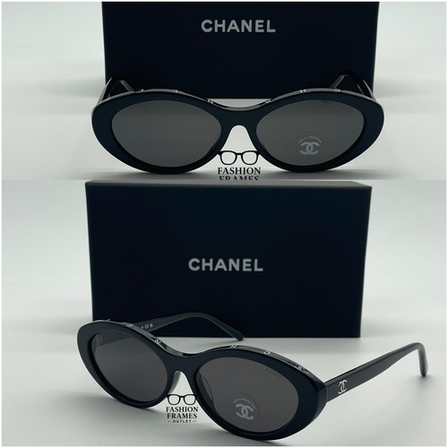 Chanel 5416 black gray oval - chanel,