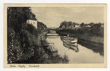 Berlino - Steglitz - Scorcio sul Canale con Barca - (Timbro Nazista) 1939