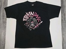 T-shirt vintage anni 80 Edwin Dare punto singolo Jeff Kollman Hard Rock Metal Band L 