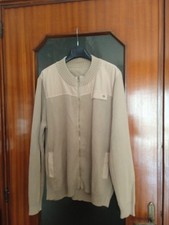 Cardigan con zip beige e maniche lunghe uomo