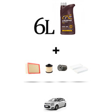 HOFFCAR Kit tagliando 4 FILTRI e 6L OLIO per Citroen C4 Picasso II 2.0 BlueHDI 1