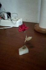 soprammobile vintage con difetti in metallo,ceramica ed onice leggi...