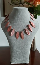 Collana vintage foglie rosa - vintage,