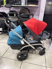 TRIO GEMELLARE FRATELLARE NUOVO DA ESPOSIZIONE QUINNY CON PASSEGGINO E NAVICELLA