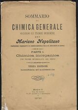 SOMMARIO DI CHIMICA GENERALE parte I INORGANICA Mariano Napolitano 1902 Libro