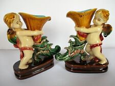 Statuetta/e, Liberty Primi 900 Putti angeli con fiore campanula