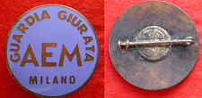 DISTINTIVO SMALTI "GUARDIA GIURATA A.E.M. MILANO" AZIENDA ELETTRICA MUNICIPALE 1