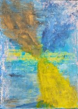 Tableau moderne de l'artiste Wibaa !! abstrait XXL 70x50 Tableau Matière