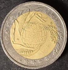 Moneta 2 Euro € 2004 Italia World Food Programme circolata R rara da collezione