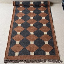 Runner Kilim lana marrone nero