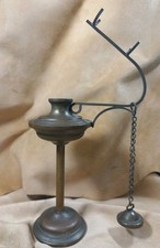 Antico lume ad olio in bronzo, fine 800 primi del 900