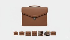 BORSA CARTELLA VALIGETTA PORTA DOCUMENTI IN PELLE MARRONE CERRUTI 1881 USATA