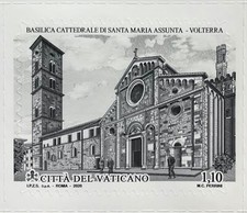 VATICANO 2020 BASILICA VOLTERRA FRANCOBOLLO CALCOGRAFICO ADESIVO CONGIUNTA ITALY