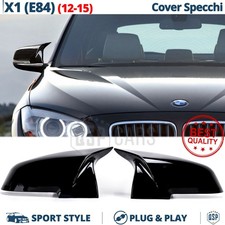 Calotte Specchietti per Bmw X1 (E84) 12-15 Cover Sportive Nero Lucido RICAMBIO 
