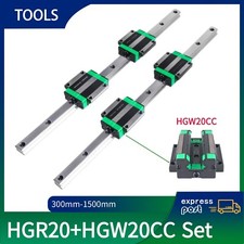 2XHGR20 guida lineare guida rail 300-1500 mm + 4 x blocco scorrevole HGW20CC CC