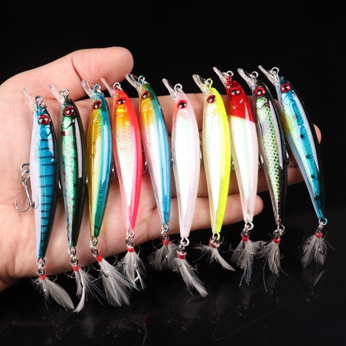 10pcs topwater minnow fishing - topwater,