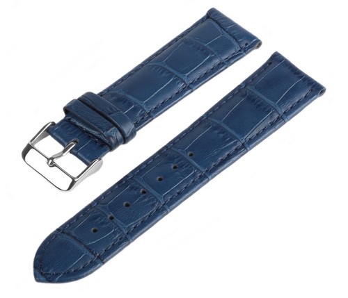 Cinturino pelle blu croco - in,