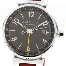 Orologio Uomo Automatico Louis Vuitton Tambour Q1155 GMT Data Quadrante Marrone_912470