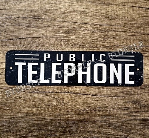 Insegna metallo telefono - insegna,