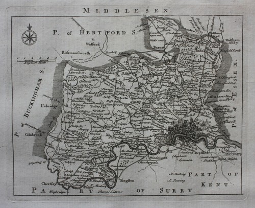 Middlesex antica mappa - middlesex,,