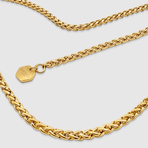 Collana catena grano oro - grano, 18k