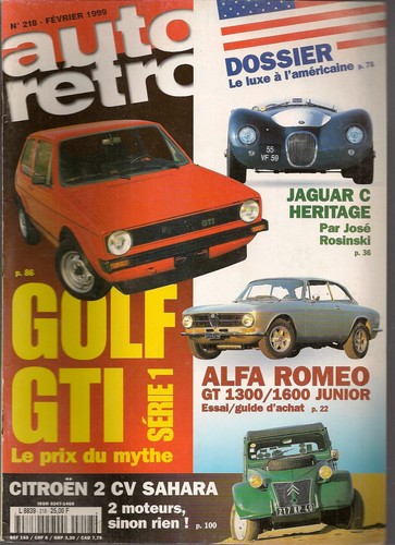 Auto retro 218 golf gti - gti, jaguar
