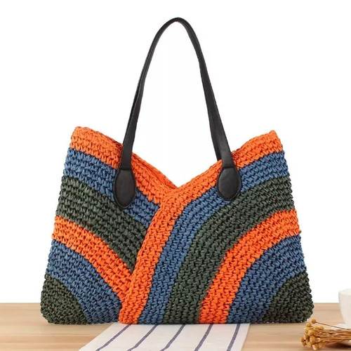 Borsa paglia intrecciata - paglia,