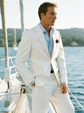 Uomo Avorio (Crema) Slim Abito lo Sposo Smoking Elegante Festa Matrimonio Wear