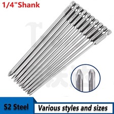 Phillips Punta Cacciavite Magnetica Extra Lunga 150/200mm Trapano Elettrico 1/4" Gambo Esagonale