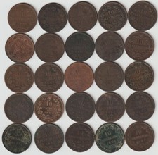 10 Centesimi Vittorio Emanuele II lotto di 25 monete a24