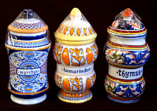 A7 -3X ALBARELLO VASO VASETTO PORTA SPEZIE SPEZIALE DA FARMACIA CERAMICA TOGNANA