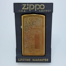 1991 ZIPPO SLIM LIGHTER VENETIAN 1652B Solid Brass Accendino Feuerzeug Briquet