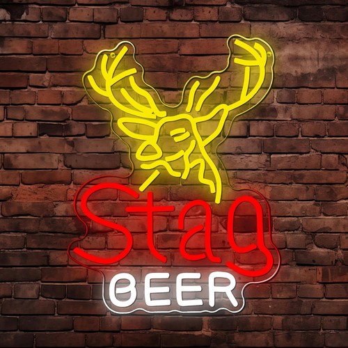 Insegna neon birra cervo - birra,
