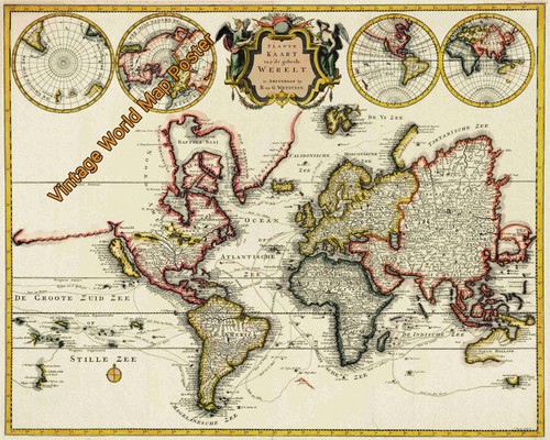 1580s vintage mappa del - vintage,
