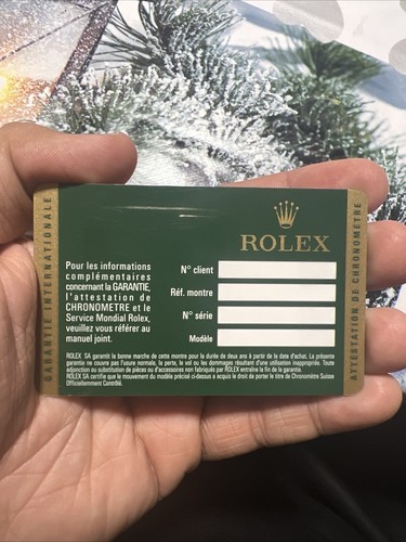 Garanzia card rolex originali - garanzia,