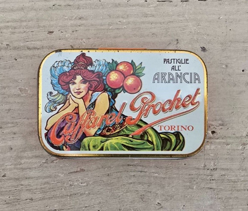 Vintage scatola latta - in,