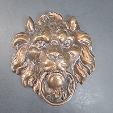 Maniglia per cancello battente vintage ottone fuso faccia di leone porta estraibile ferramenta decorazione