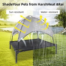 Lettino per Cani Pieghevole Durevole con Protezione Solare Tettoia per Cani di Media Taglia OEVE
