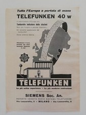 Ritaglio Pubblicità Advertising 1930 TELEFUNKEN 40w L'Europa a Portata di Mano