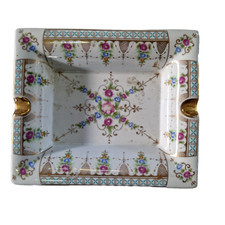 Posacenere Limoges France con Decoro Oro Zecchino e Motivo Floreale, Pezzo RARO